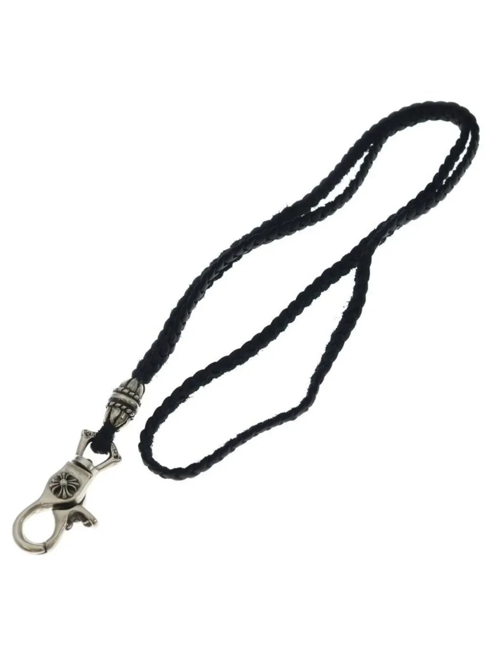 Chrome Hearts CH Lanyars Lanyard Cross Clip Holder Necklace Silver Black
